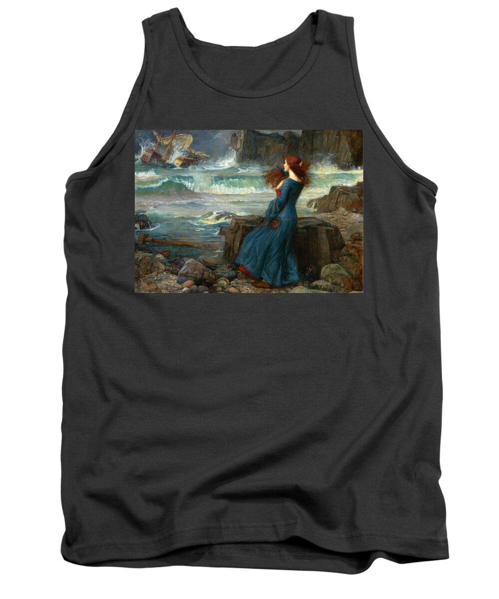 Waterhouse Tank Top featuring the painting Miranda and the Tempest #3 by Lagra Art
