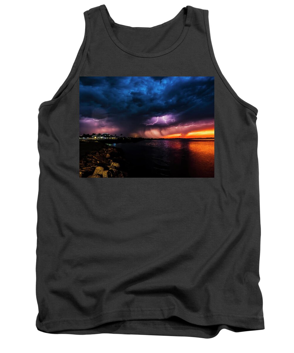 Storm Tank Top featuring the photograph Stormy Sunset #1 by Jerry Connally
