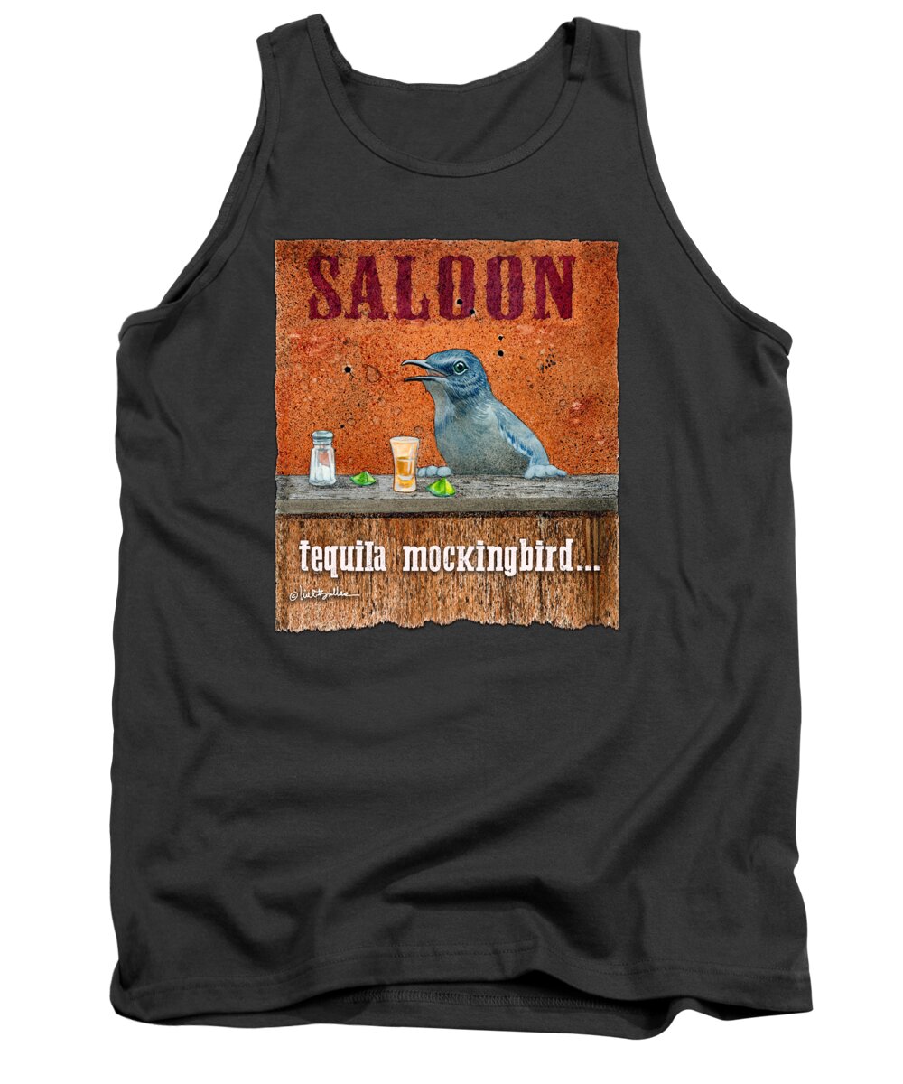 Blue Jay Tank Top featuring the painting Tequila Mockingbird... #3 by Will Bullas
