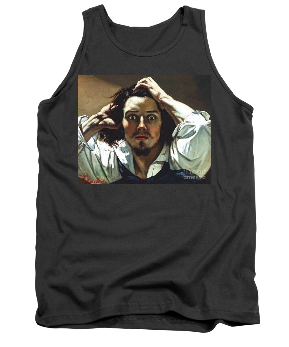 The Desperate Man Tank Top featuring the painting The Desperate Man #2 by Gustave Courbet