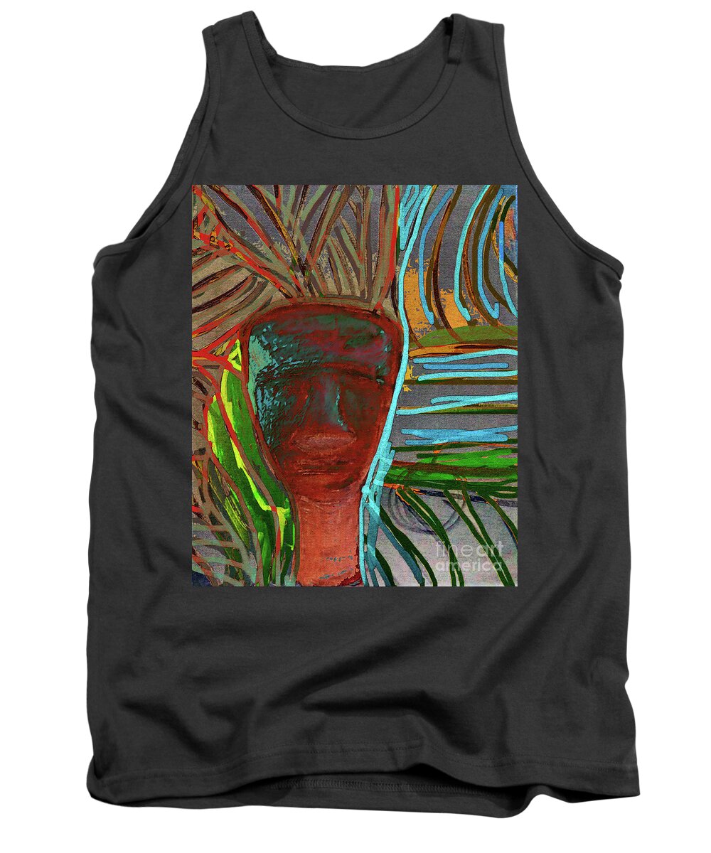 Masks Tank Top featuring the painting 2020 I love your way by Alexandra Vusir