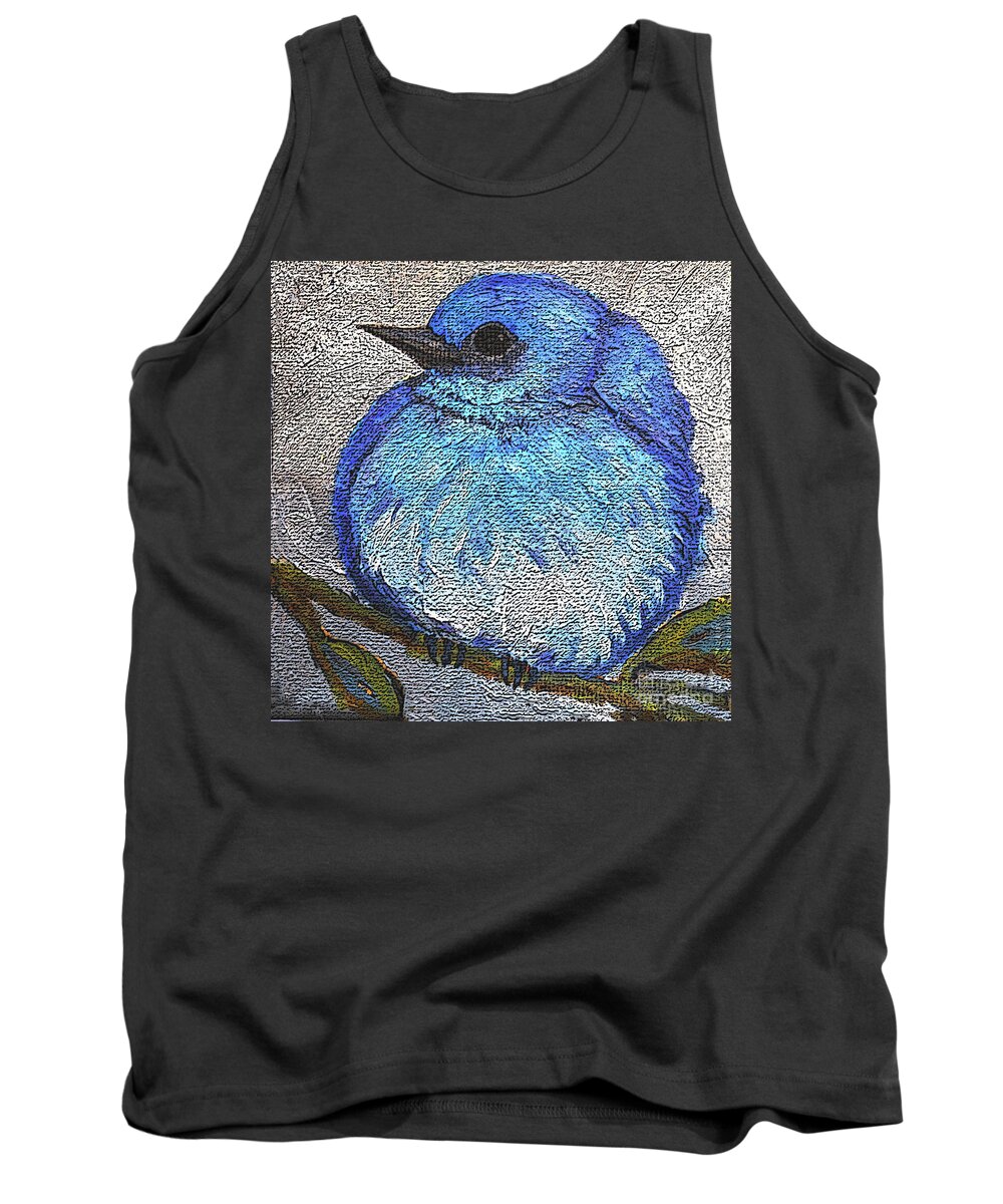 Bird Tank Top featuring the painting 47 Baby Blue bird by Victoria Page
