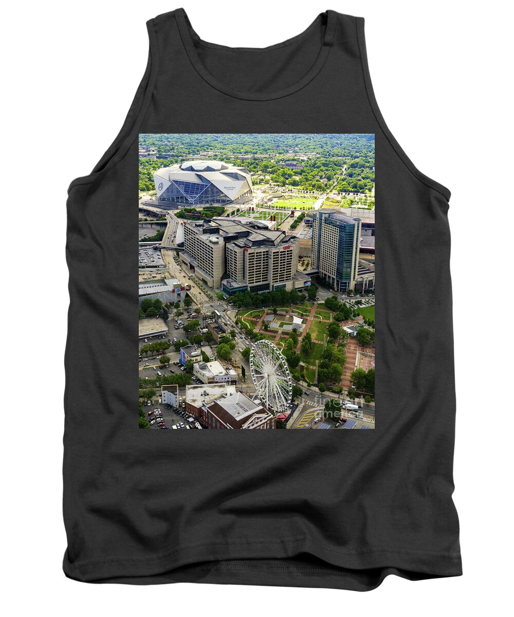 Aerial View Tank Top featuring the photograph Downtown Atlanta GA Aerial View #5 by Sanjeev Singhal