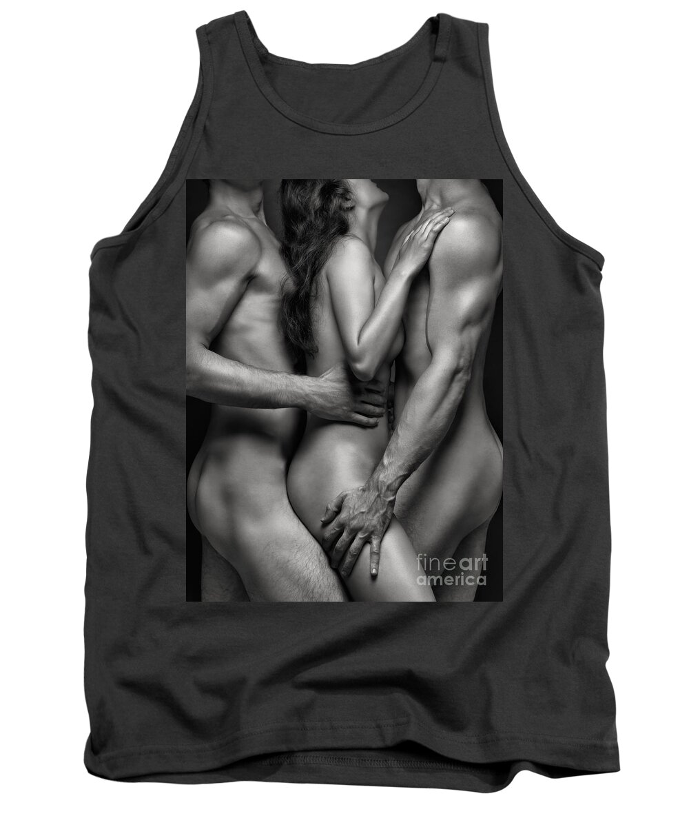 Naked Woman and Two Men Tank Top by Maxim Images Exquisite Prints