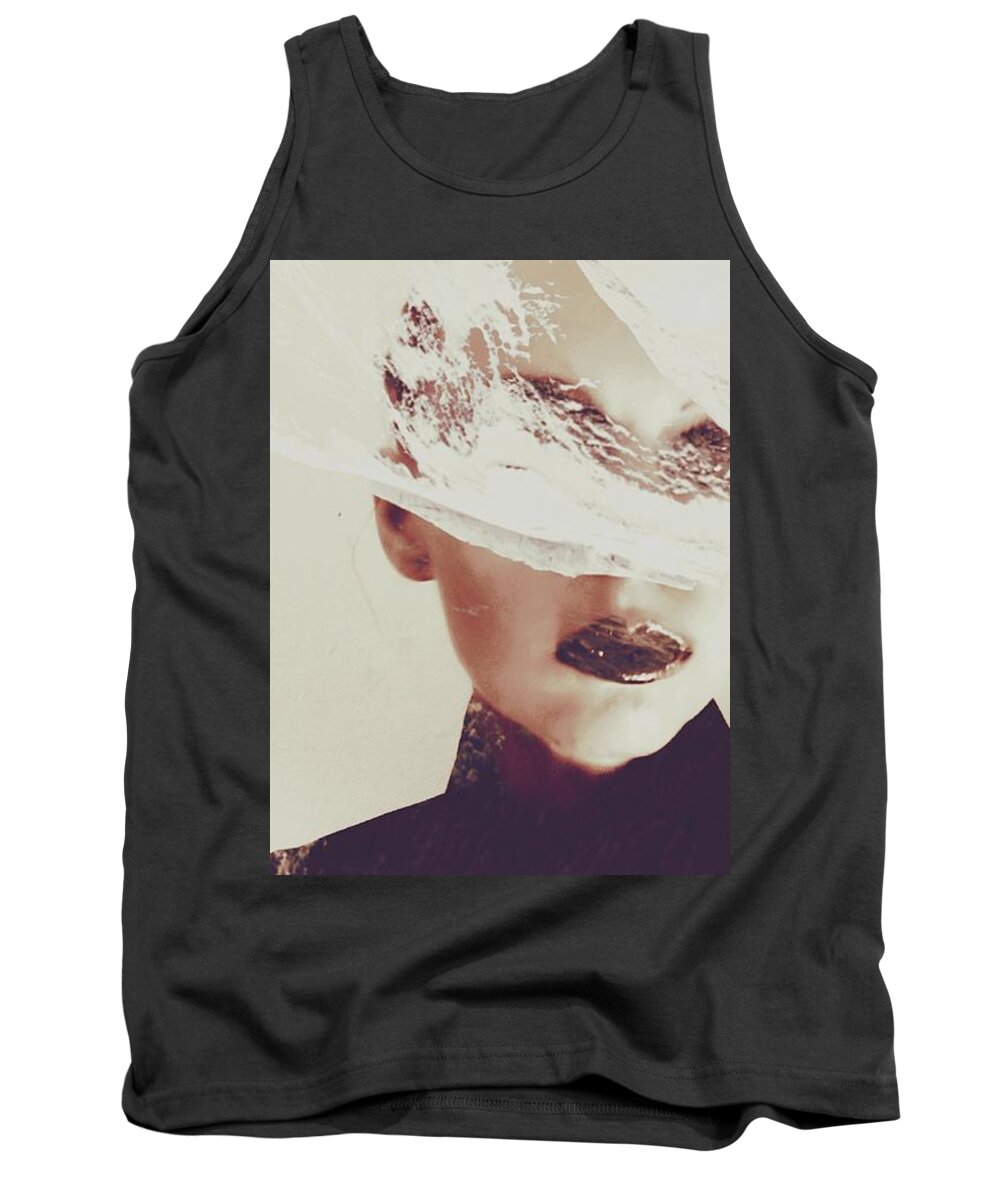 Model Tank Top featuring the digital art Model Portret #6 by Yvonne Padmos