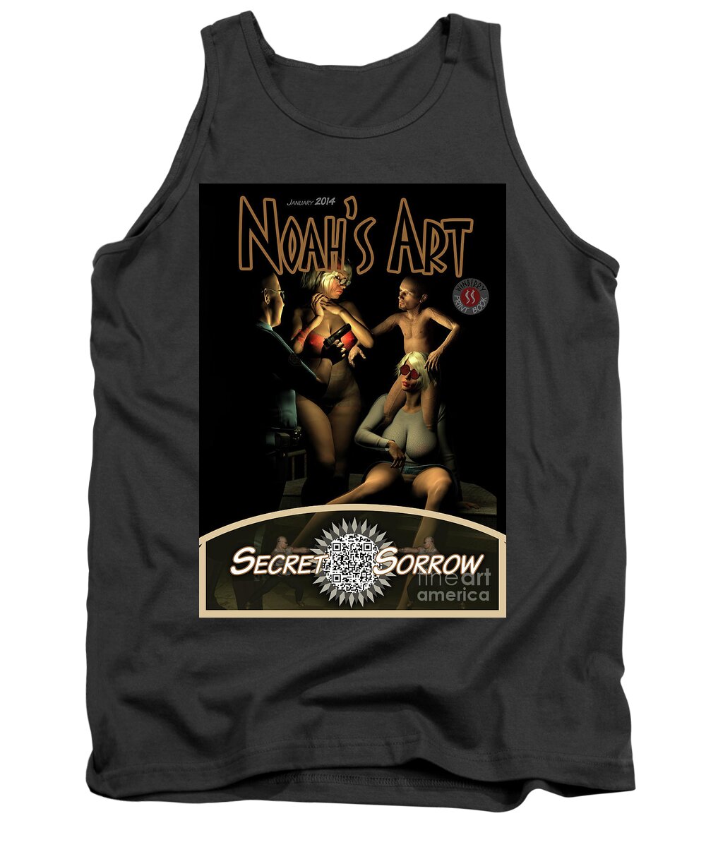 Wooden Book Tank Top featuring the digital art Wooden Book #7 by Bob Winberry