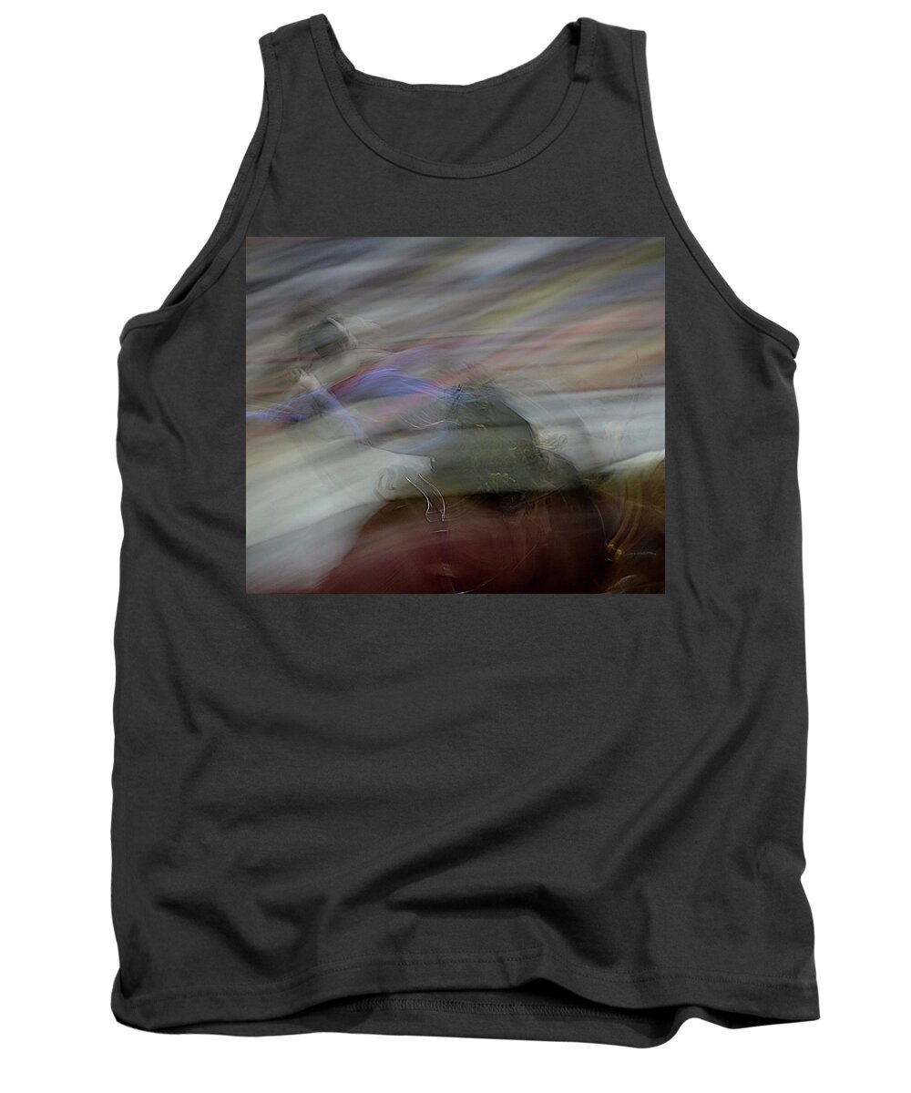 Abstract Tank Top featuring the photograph 8 Seconds by Nadalyn Larsen