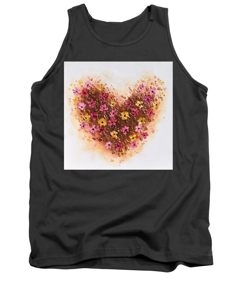 Heart Tank Top featuring the painting A Daisy Heart by Amanda Dagg