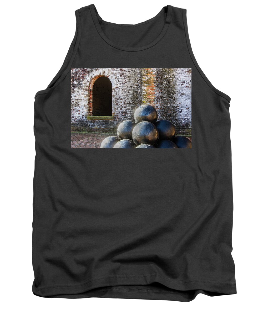 Fort Macon Tank Top featuring the photograph A Glimpse In Time at Fort Macon. by Bob Decker