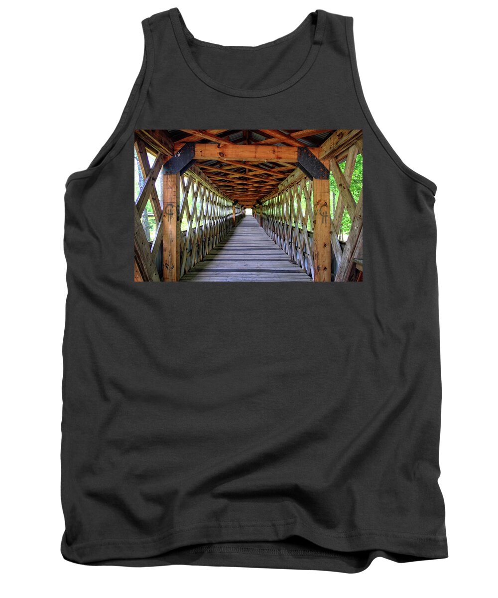 Bridge Tank Top featuring the photograph A Look Down the Bridge by George Taylor