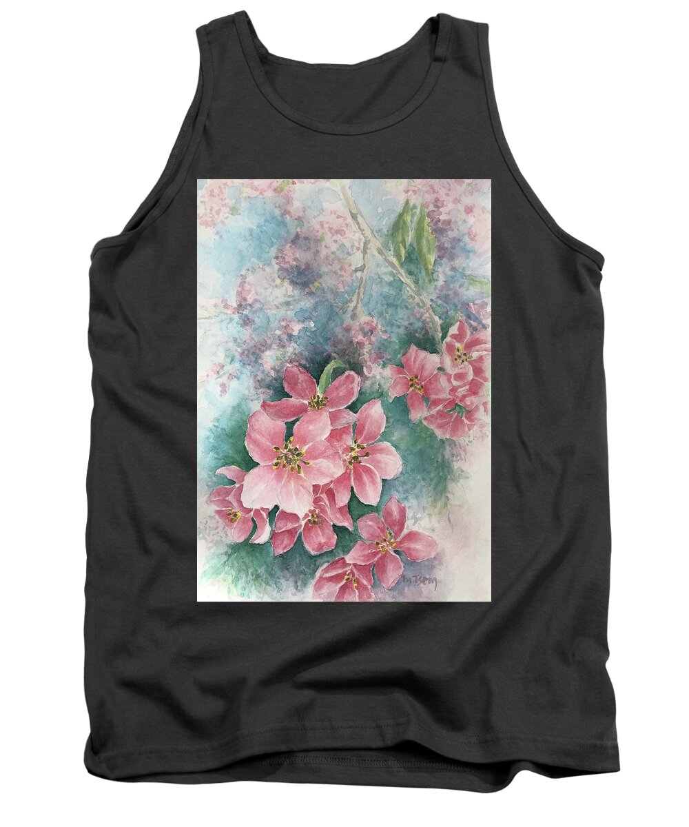 Blossoms Tank Top featuring the painting A new beginning by Milly Tseng