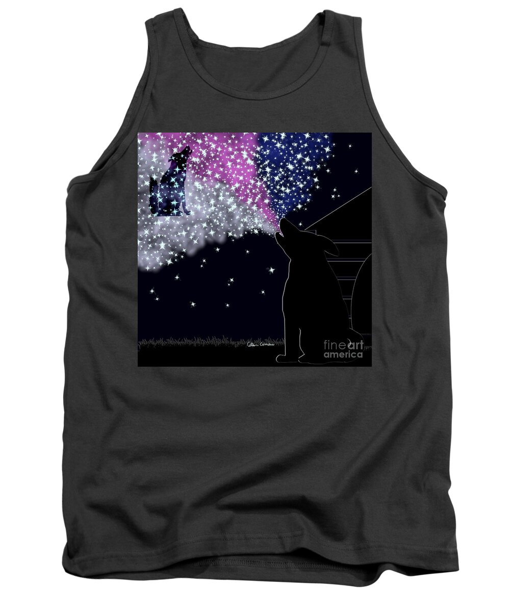 Sirius Tank Top featuring the digital art A Summer Night with Sirius by Colleen Cornelius