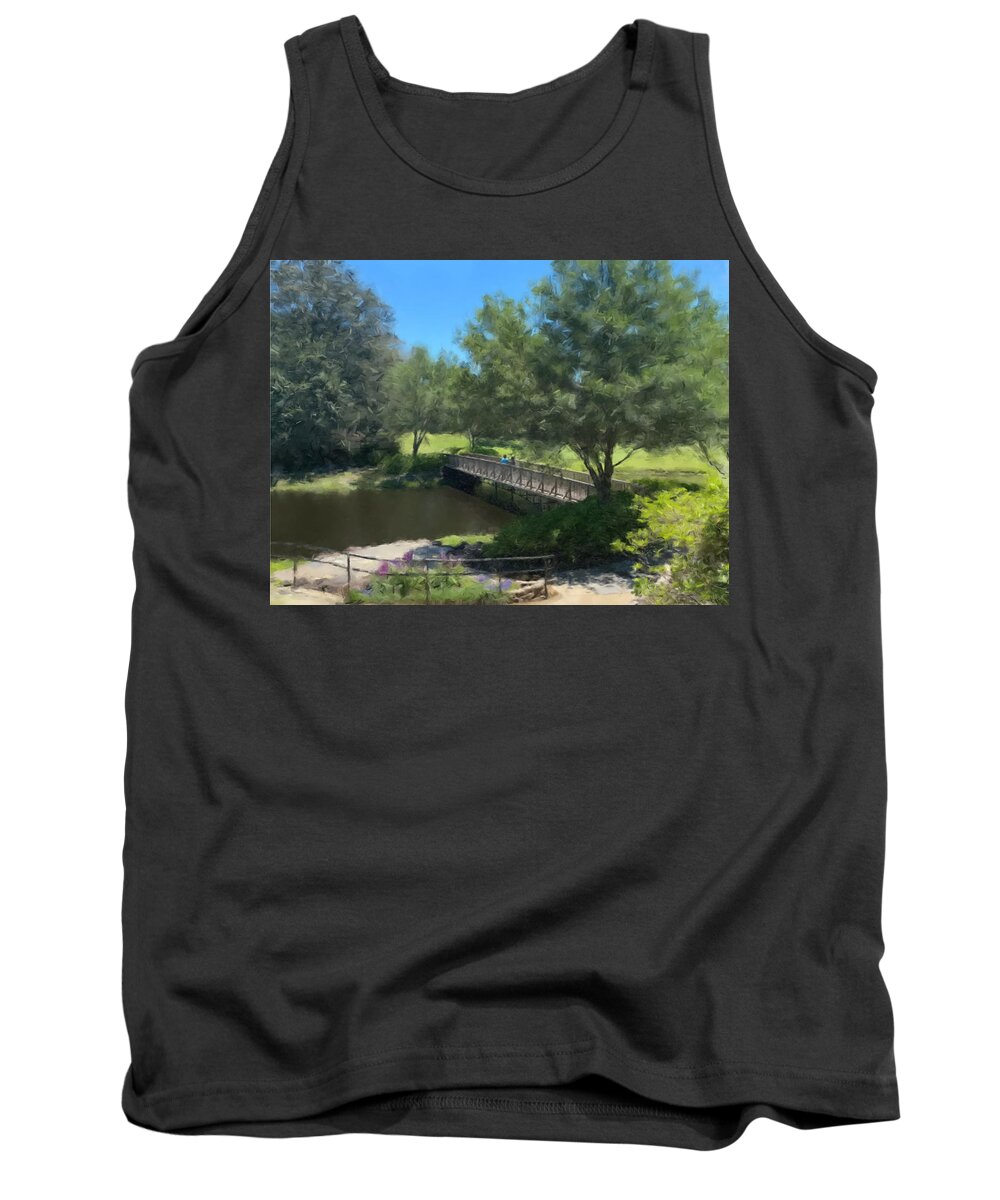 Landscape Tank Top featuring the painting A Summer Walk by Gary Arnold