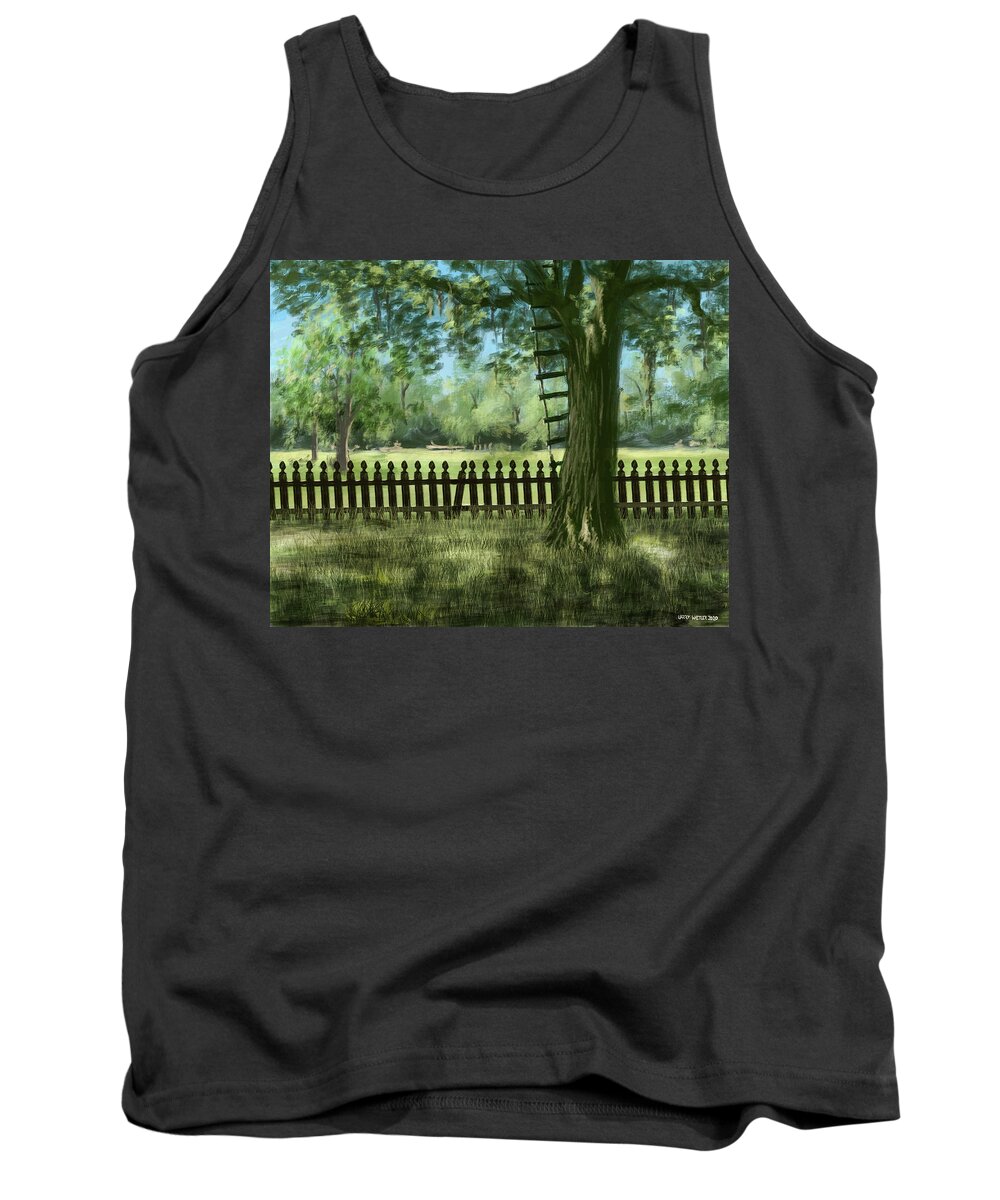 Aaron Tank Top featuring the digital art Aarons Ladder by Larry Whitler