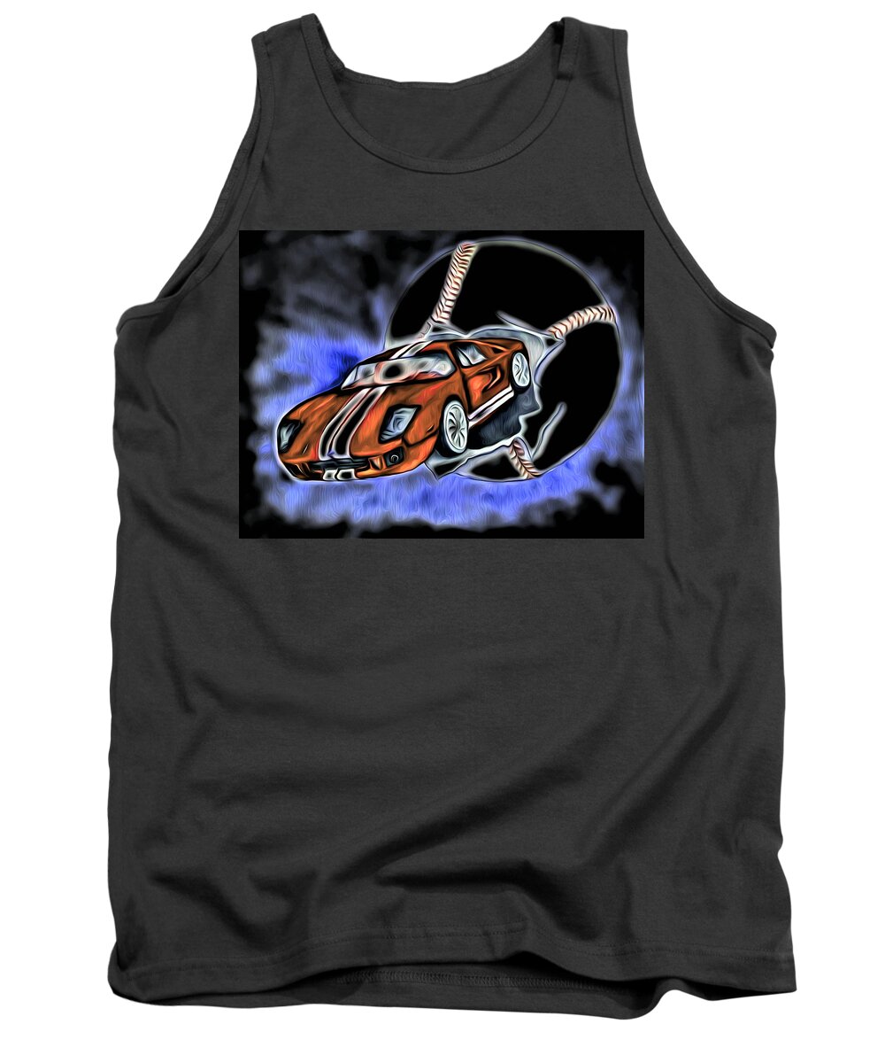 Abstract Tank Top featuring the digital art Actual Sports Car Abstract by Ronald Mills
