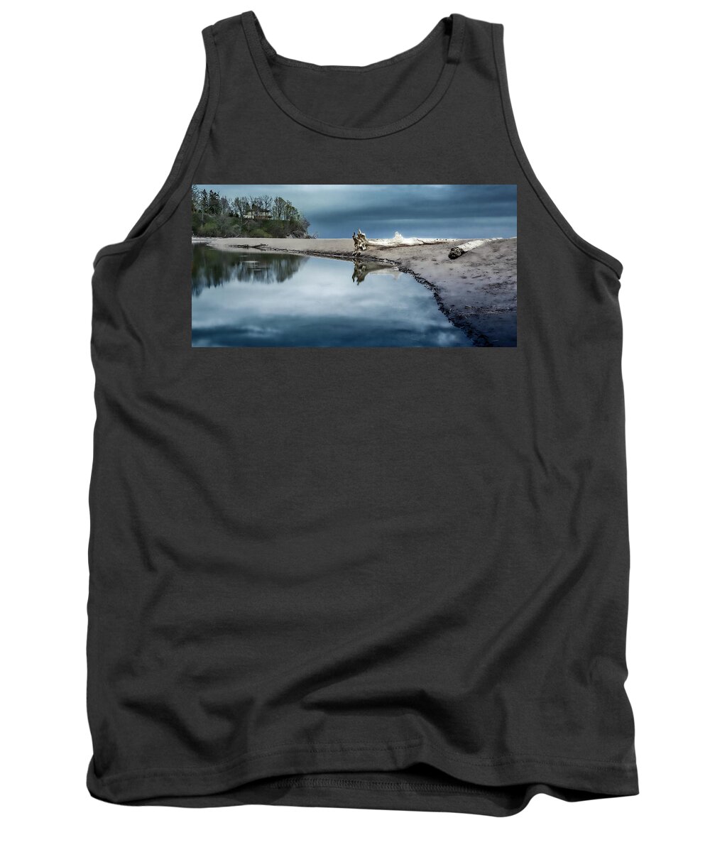 Landscape Tank Top featuring the photograph Adrift in Reflection by Dee Potter