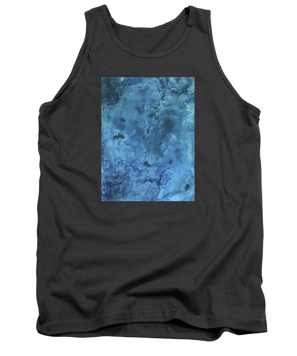 Blue Tank Top featuring the painting Aerial Blue by Gail Marten
