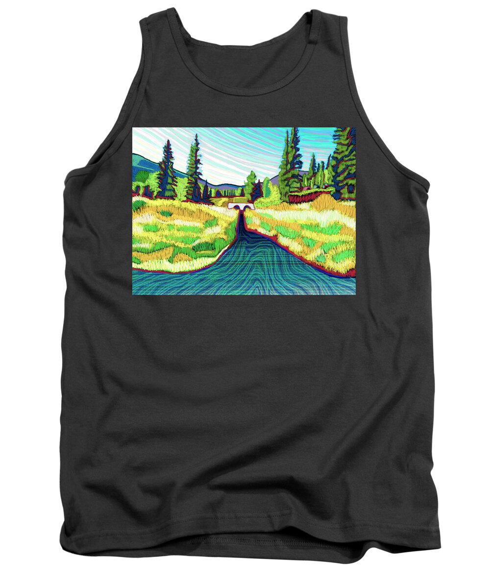 Southwest Tank Top featuring the painting Afternoon At Jemez Springs by Rod Whyte