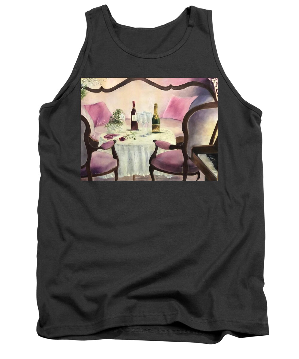 Champagne Tank Top featuring the painting Afternoon Delight by Juliette Becker