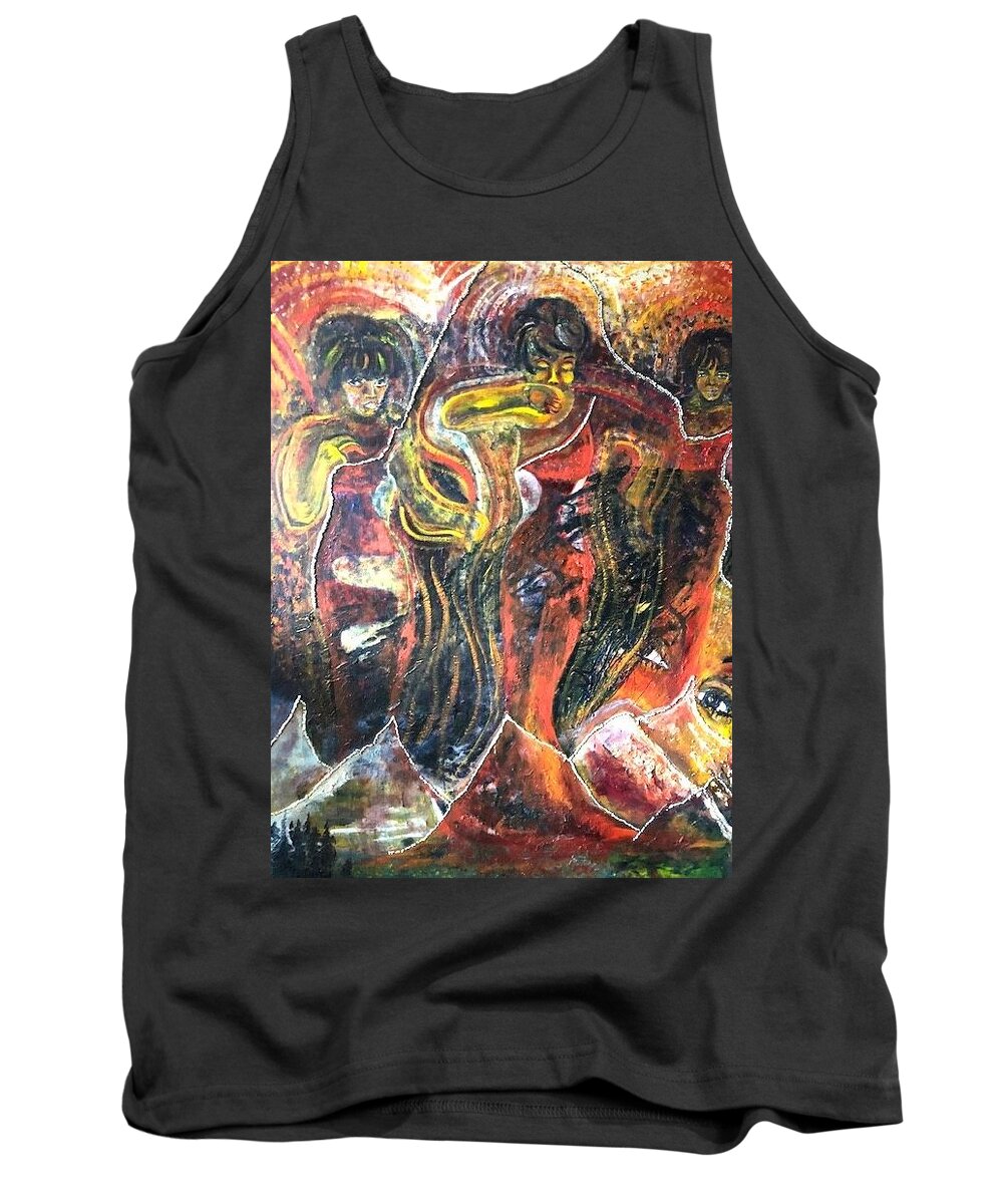 Women Tank Top featuring the painting Ain't No Mountain High Enough by Peggy Blood