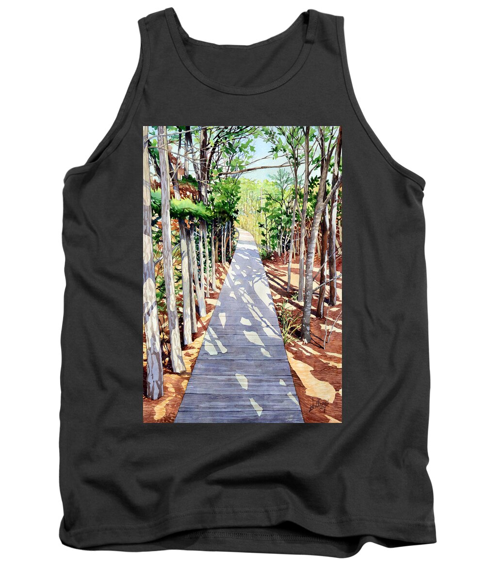 Watercolor Tank Top featuring the painting All the way to Indian River by Mick Williams