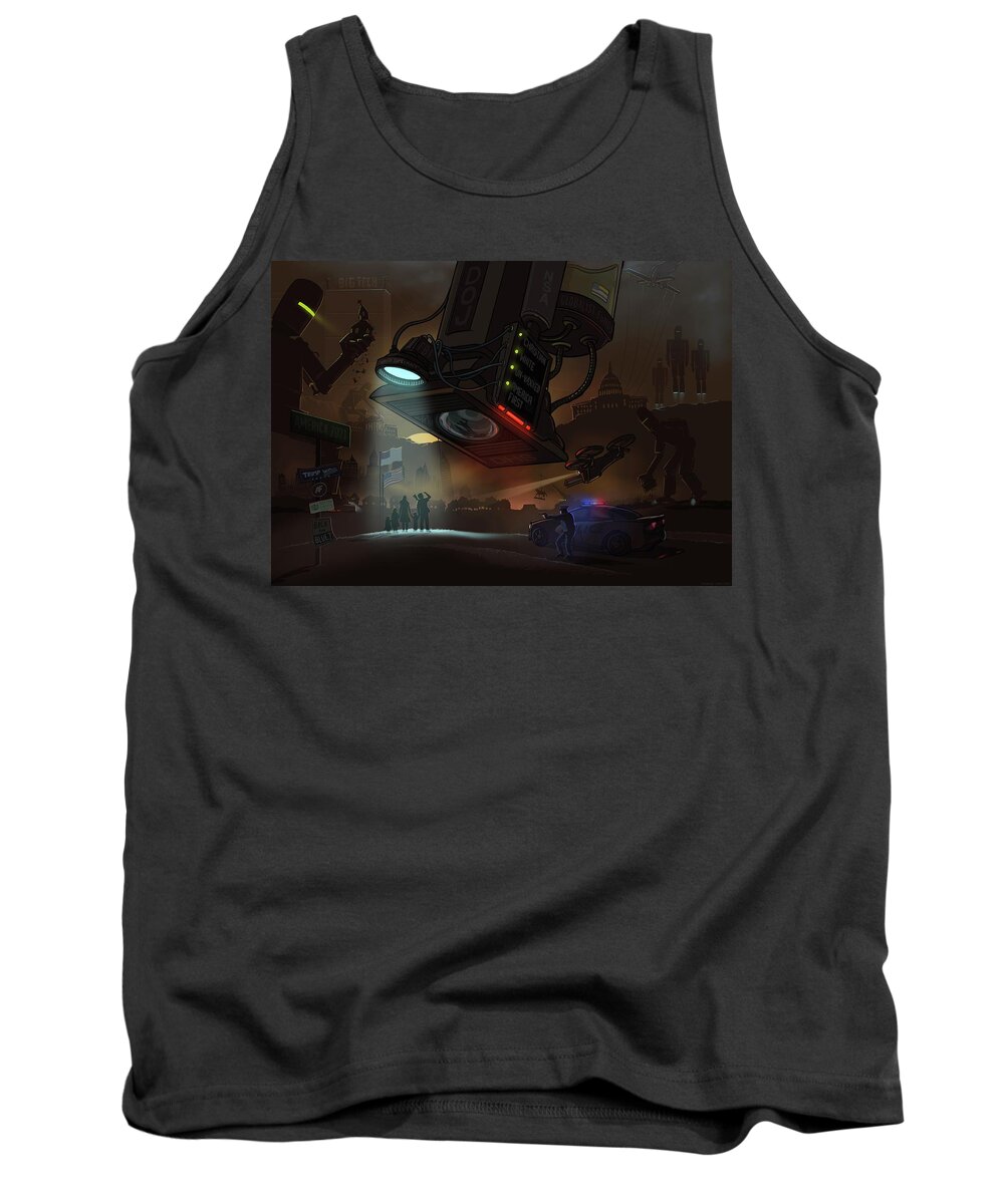 Globalist American Empire Tank Top featuring the digital art America 2021 by Emerson Design
