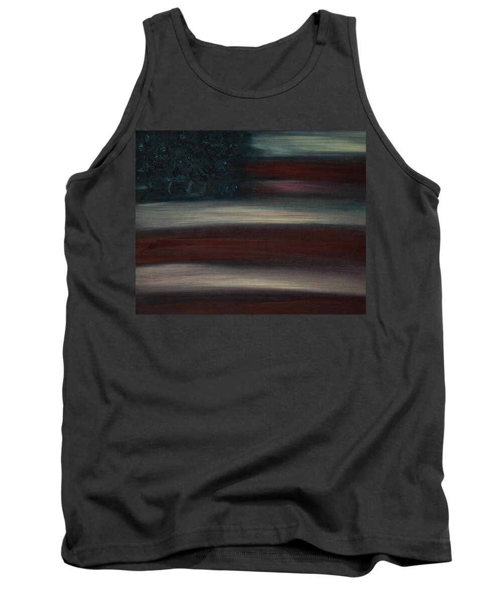 American Flag Tank Top featuring the painting American Flag Oil Painting by Amelia Pearn