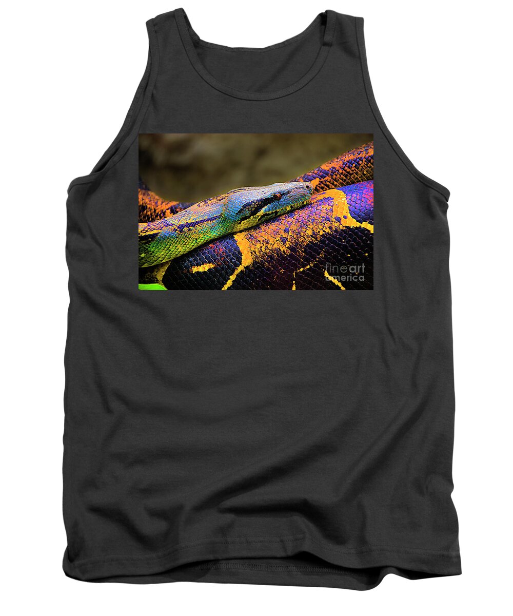 2055 Tank Top featuring the photograph An Amaru Python Waiting For A Strong Hug by Al Bourassa