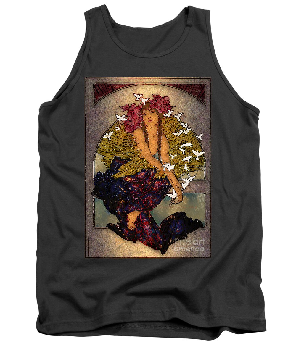 Painting Tank Top featuring the digital art Angel Of Peace by Lutz Roland Lehn