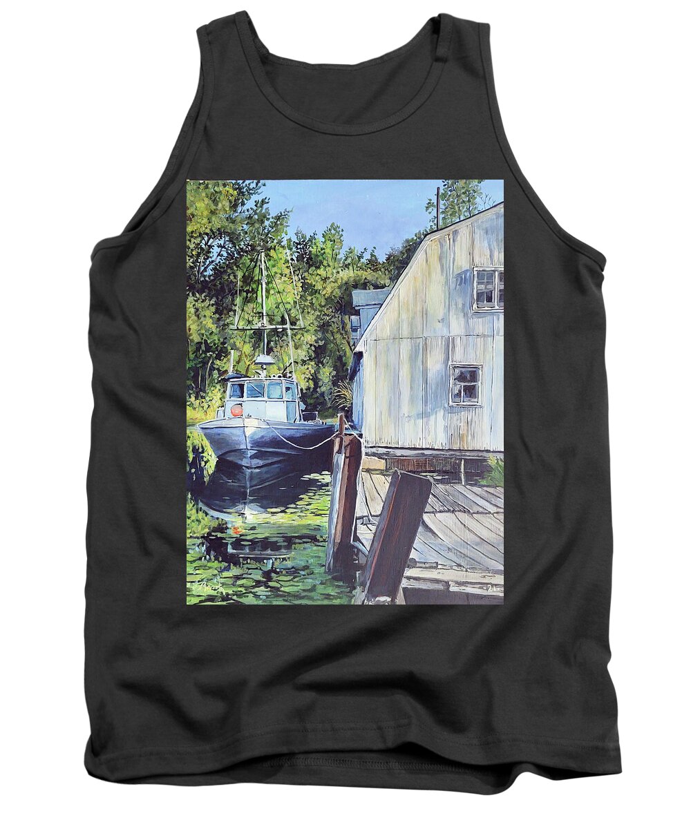 Fishing Boat. Water Tank Top featuring the painting Another Day's Catch by William Brody