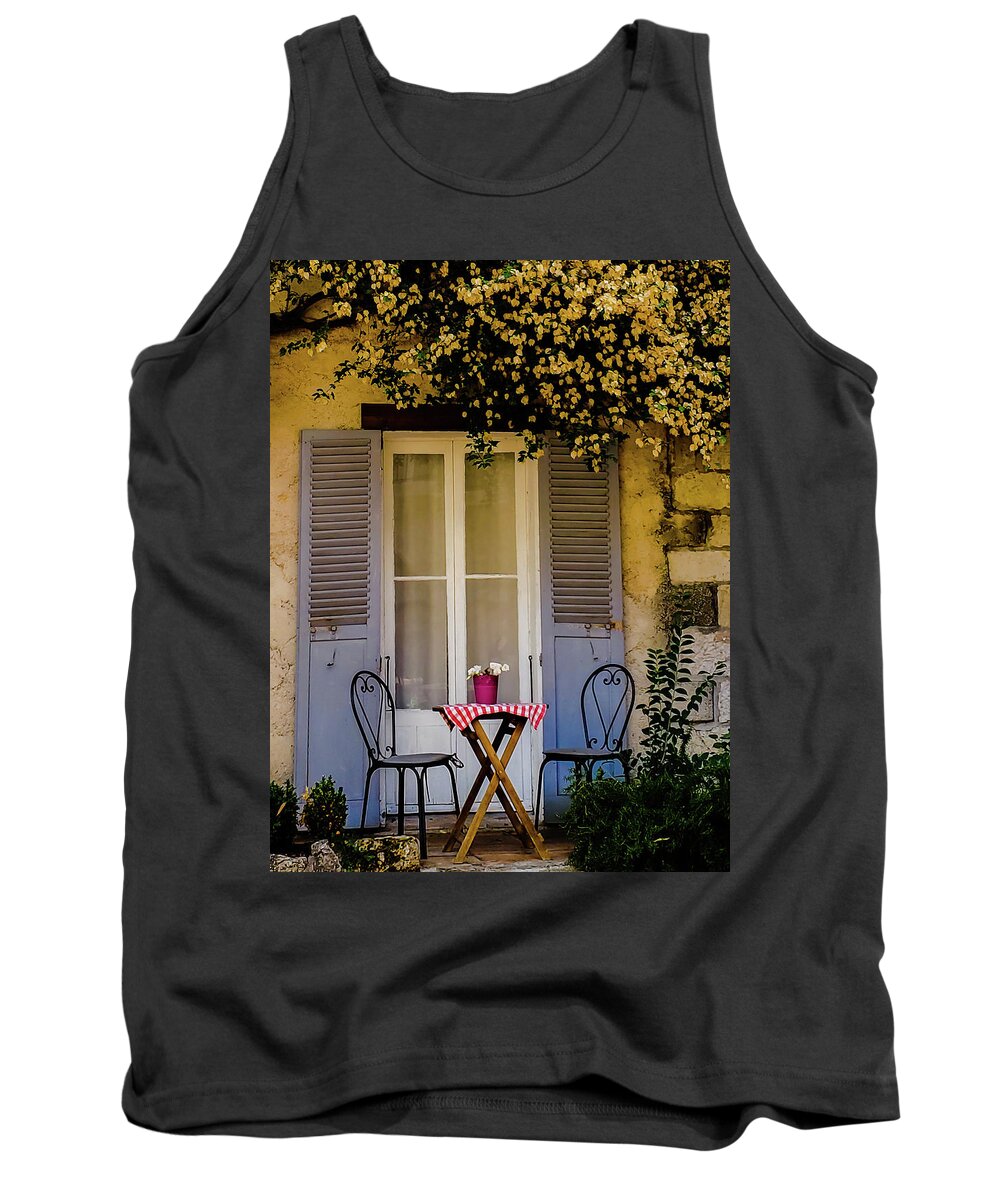 Table Tank Top featuring the photograph Antibes BnB by Andrea Whitaker