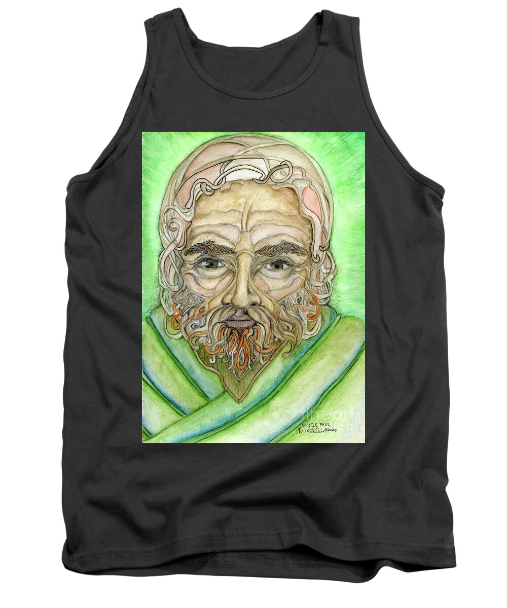Apostle Paul Tank Top featuring the painting Apostle Paul by Jo Thomas Blaine