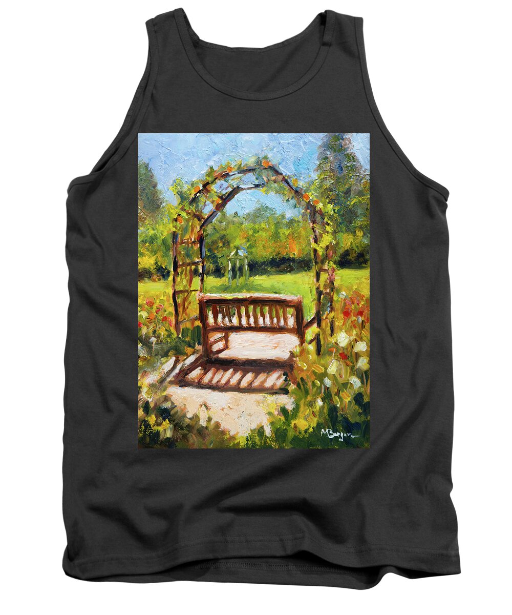 Arbor Tank Top featuring the painting Arbor at Avery Park by Mike Bergen