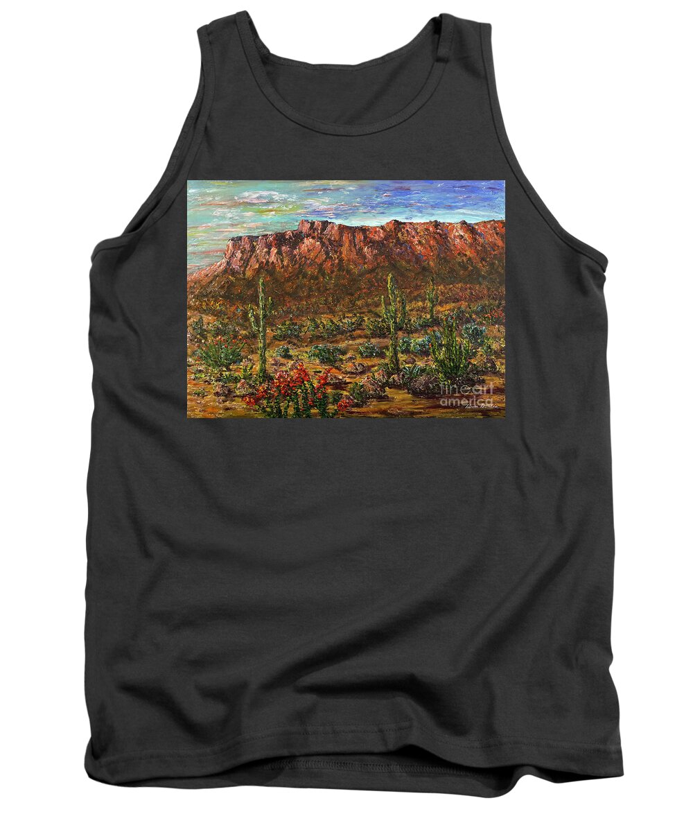 Arizona Tank Top featuring the painting Arizona Dreaming by Linda Donlin
