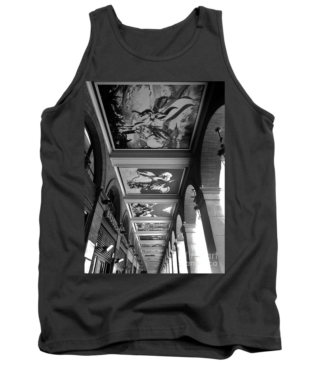 Art Tank Top featuring the photograph Art and Architecture Toulouse Black and White by Aisha Isabelle