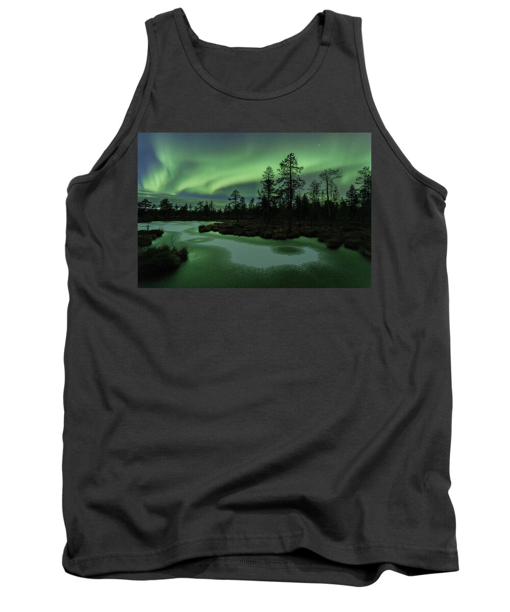 Finland Tank Top featuring the photograph Auroras served with powdered sugar by Thomas Kast