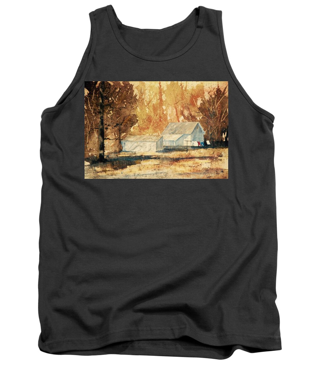 Impressionistic Tank Top featuring the painting Autumn Wash by John Glass