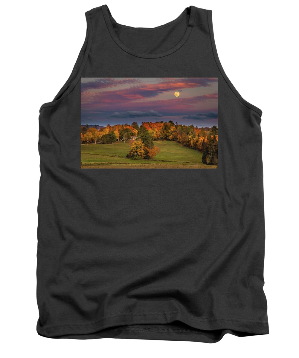 Moon Tank Top featuring the photograph Autumn Moonrise by Tim Kirchoff