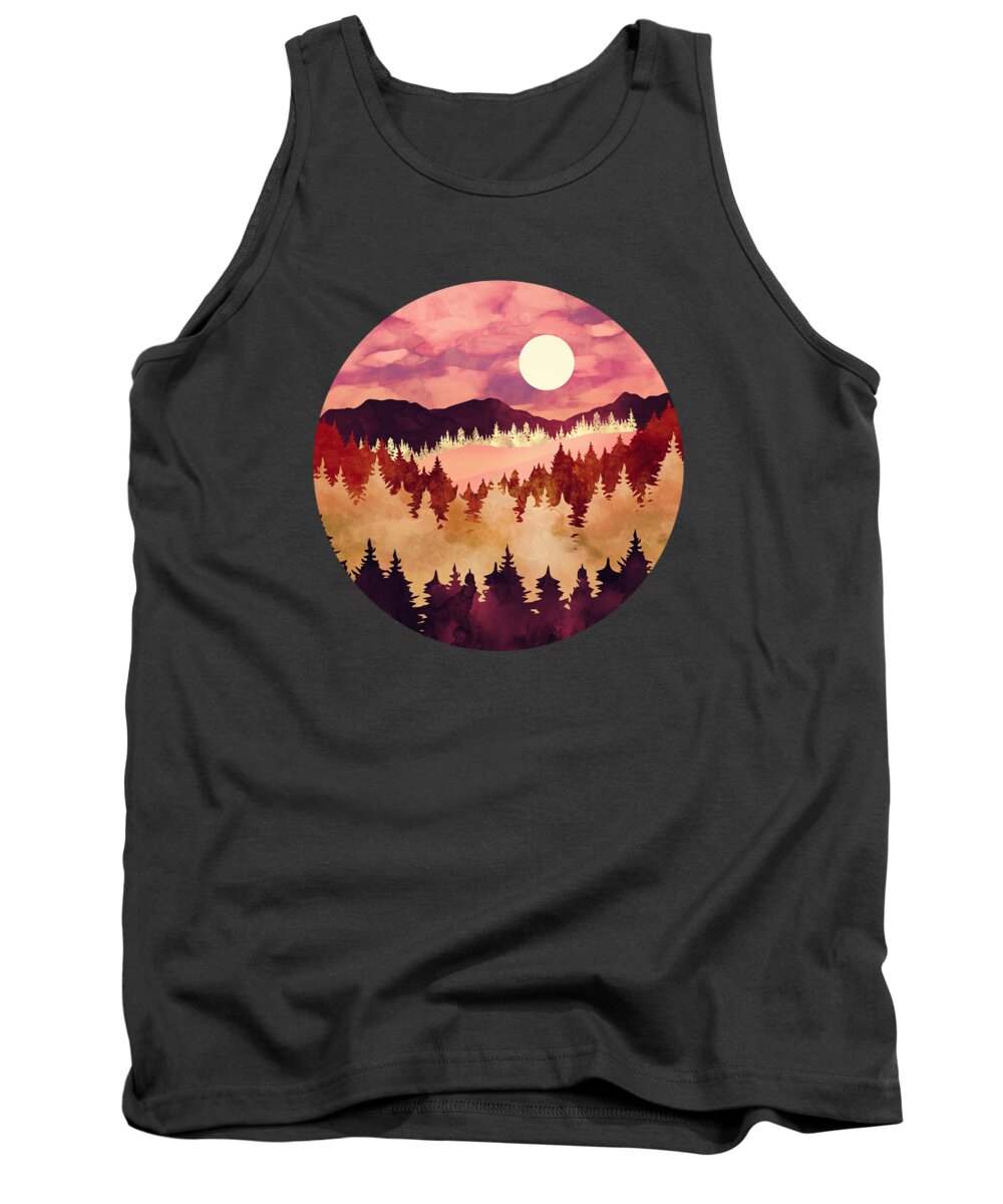 Autumn Tank Top featuring the digital art Autumn Sunset by Spacefrog Designs