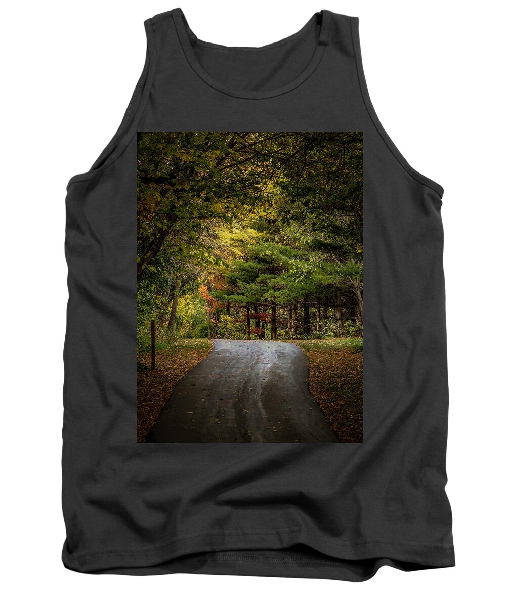 Trees Tank Top featuring the photograph Autumn Walk by Kelly Larson