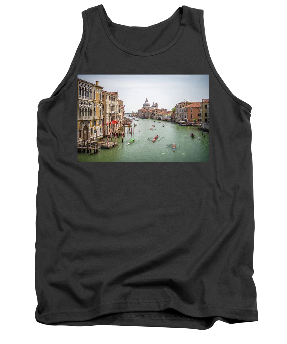 Fine Art Tank Top featuring the photograph B0006871 - Regatta on the Gran Canal, Venice by Marco Missiaja
