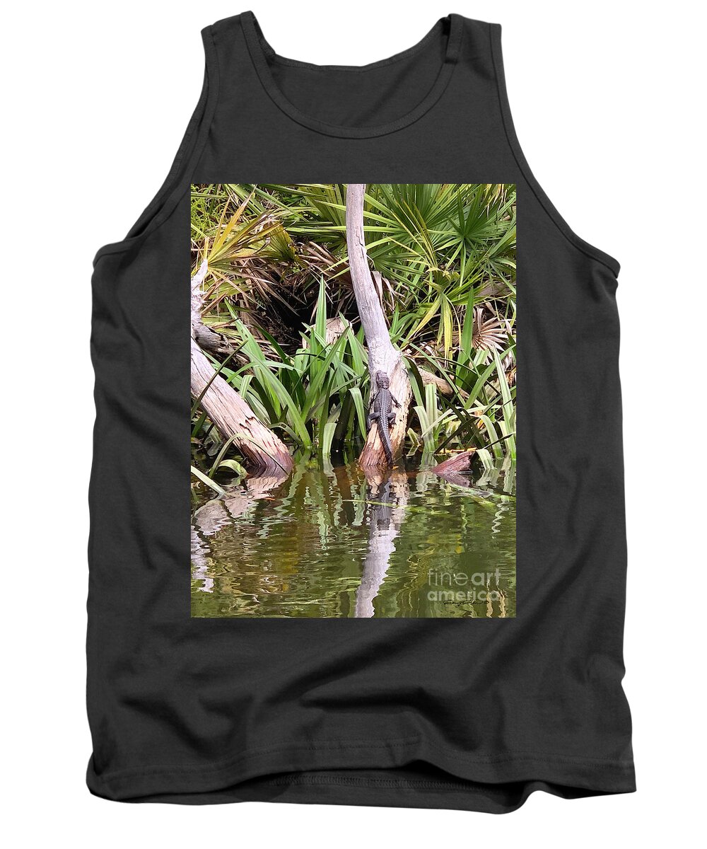 Alligator Tank Top featuring the photograph Baby Gator by Carey Chen