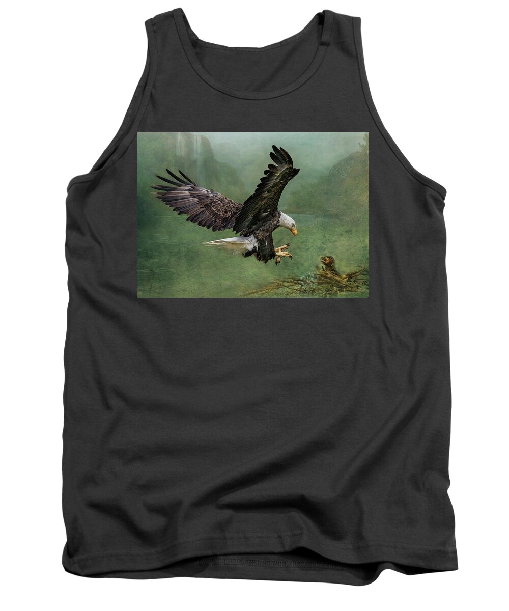 Eagle Tank Top featuring the photograph Bald Eagle Landing by Patti Deters