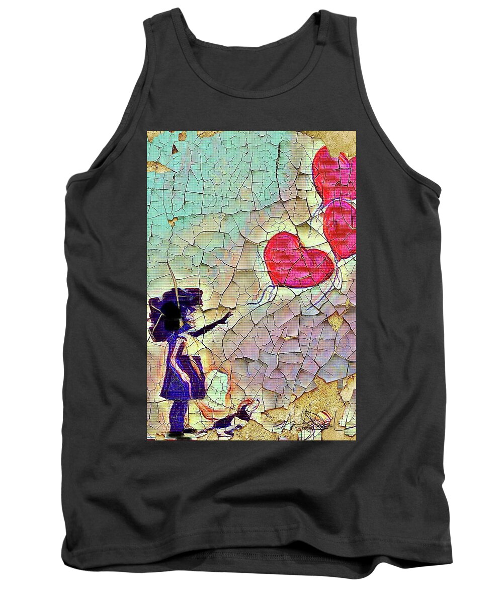 Tank Top featuring the mixed media Balloons by Angie ONeal
