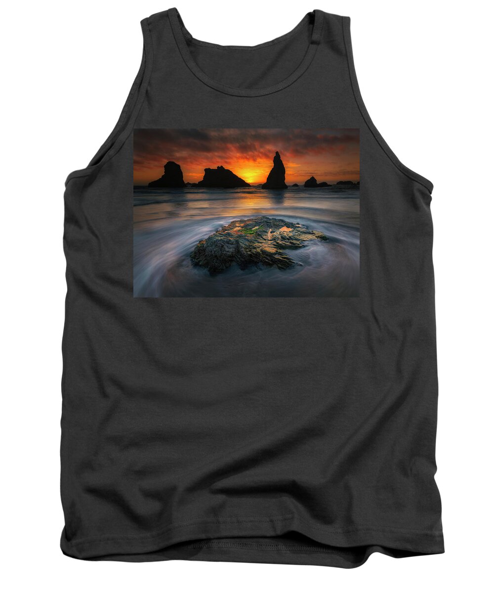 Sunset Tank Top featuring the photograph Bandon Beach Sunset by Michael Ash