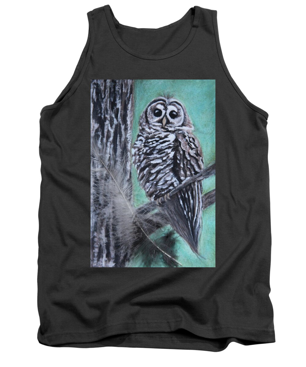 Art Tank Top featuring the painting Barred Owl by Tammy Pool