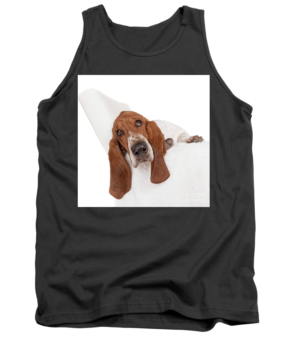 Dog Tank Top featuring the photograph Basset Joy by Renee Spade Photography