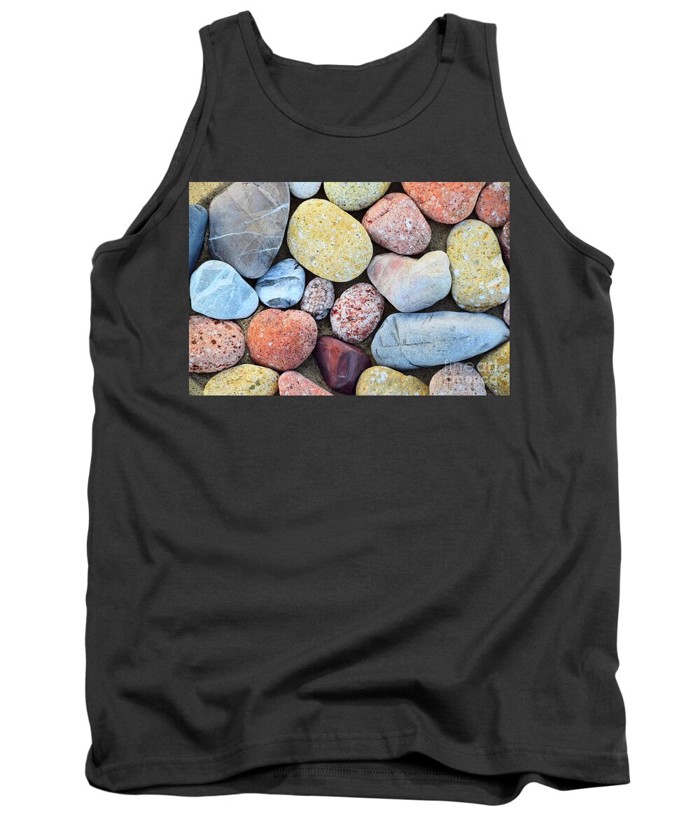 Sea Tank Top featuring the photograph Beach Rocks by Michael Graham