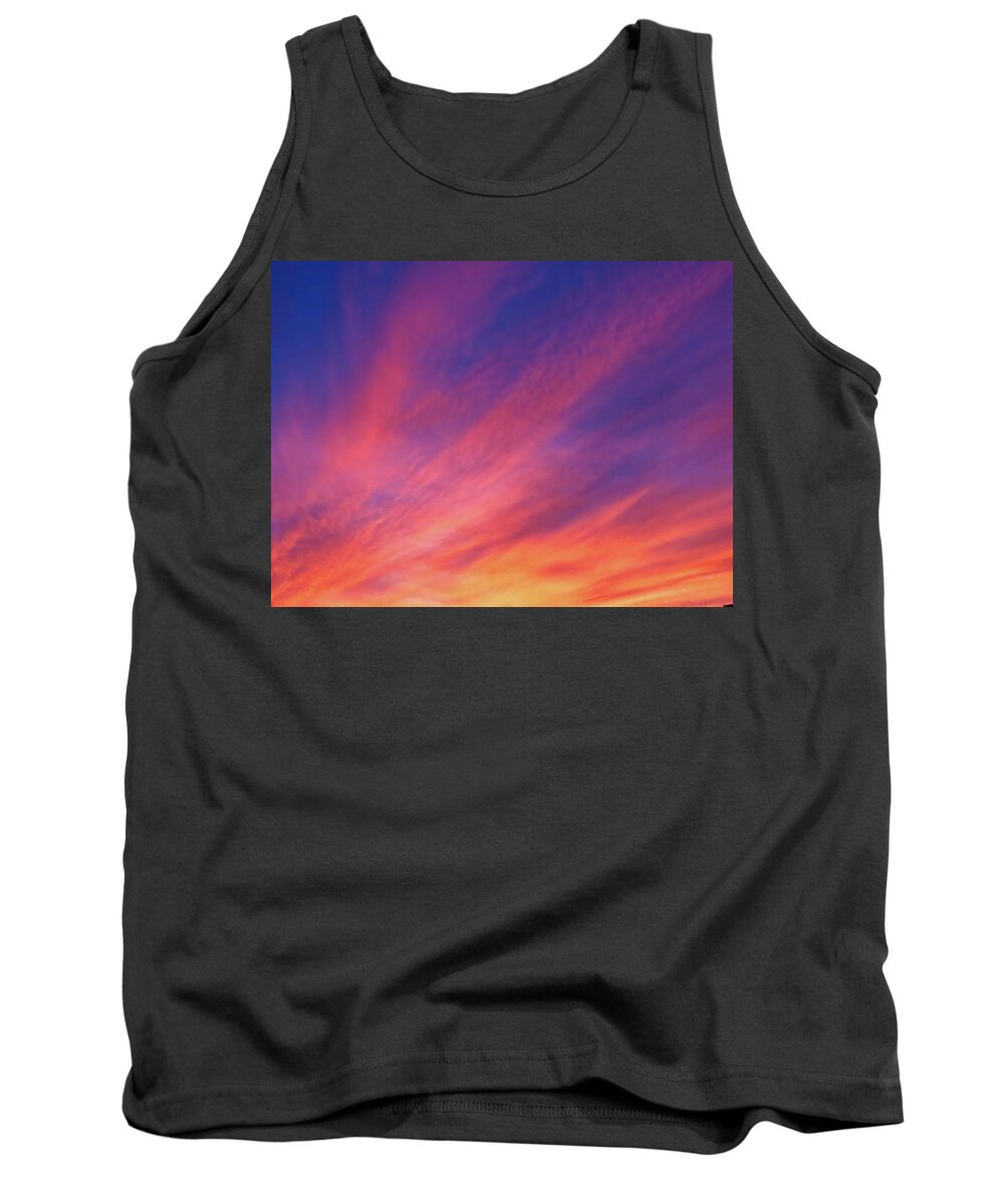 Radiant Tank Top featuring the photograph Beautiful Arizona Sunset Rays by Judy Kennedy