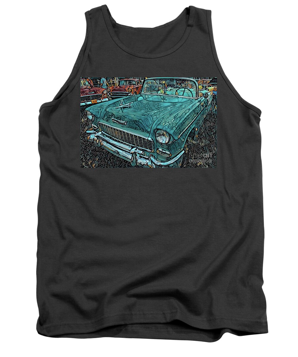 1955 Chevrolet Tank Top featuring the photograph Bel Air by Diana Mary Sharpton